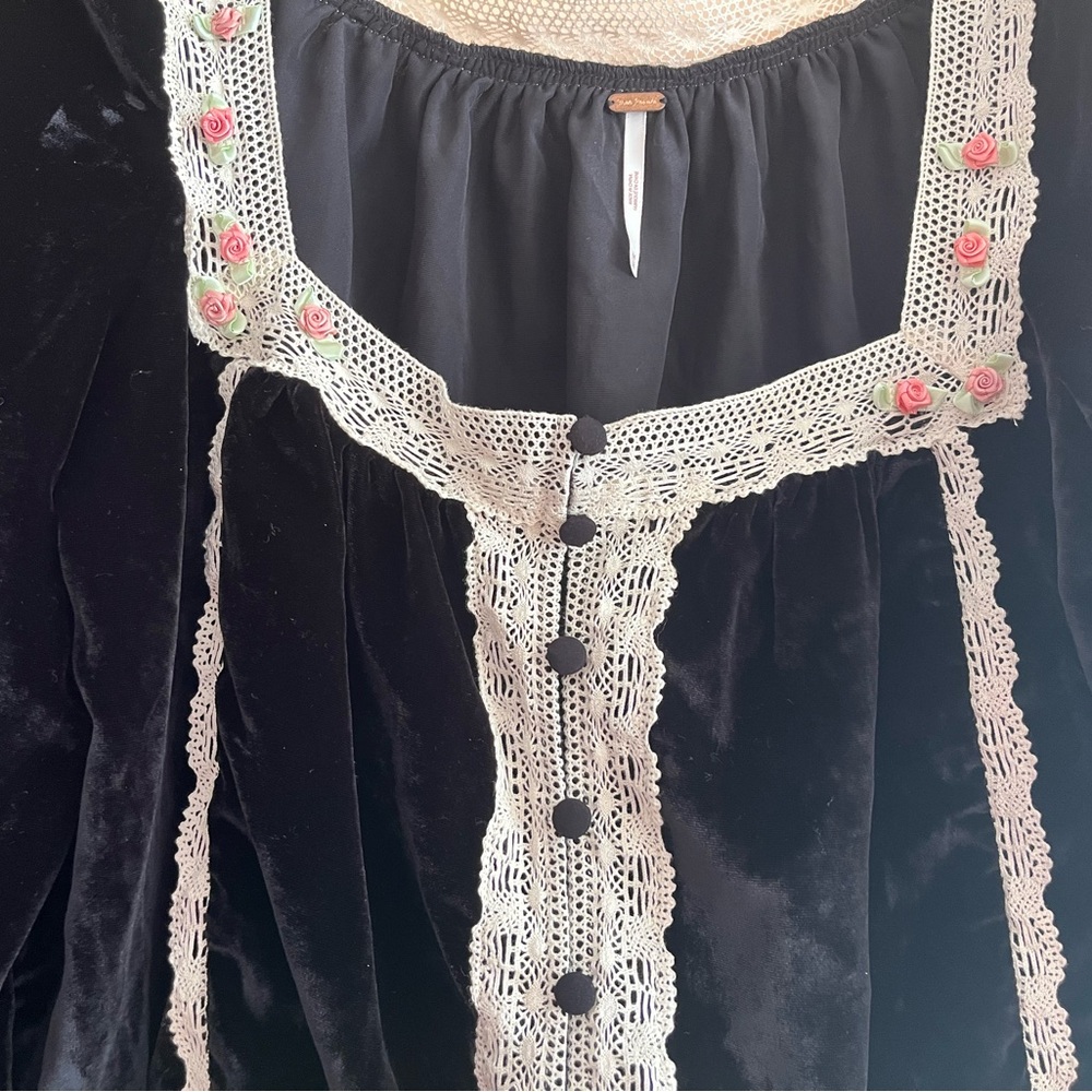 Free People Elegant Black Blouse